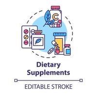 Dietary supplements concept icon vector