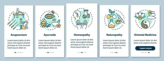 Traditional alternative medicine onboarding mobile app page screen