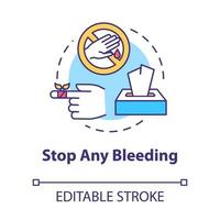 Stop bleeding recommendation concept icon vector