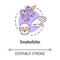 Snakebite, injury, bitten wound concept icon vector