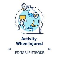Activity when injured concept icon vector