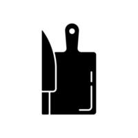 Cutting board black glyph icon vector