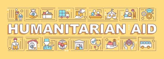 Humanitarian aid word concepts banner. vector