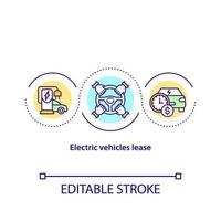 Electric vehicles lease concept icon. vector