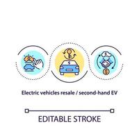 Electric vehicles resale concept icon. vector