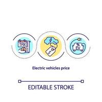 Electric vehicles price concept icon. vector