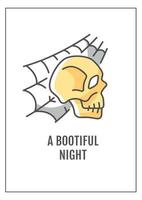 tarjeta de felicitación de noche espeluznante de halloween con elemento de icono de color vector
