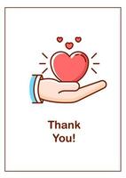 Thank you greeting card with color icon element vector