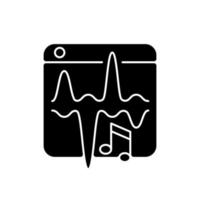 Music streaming service black glyph icon vector