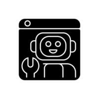 Robotics platforms black glyph icon vector