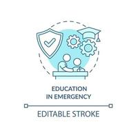 educación en icono del concepto de emergencia. vector