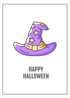 Happy Halloween greeting card with color icon element vector