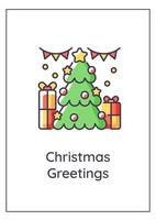 Christmas congrats greeting card with color icon element vector