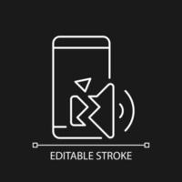 Speaker not working white linear icon for dark theme vector