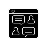 Social discussion platforms black glyph icon vector