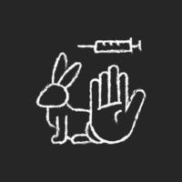 No rabbit testing chalk white icon on dark background vector