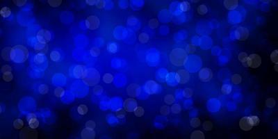 Dark BLUE vector background with spots.