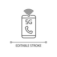 5G mobile network pixel perfect linear icon vector