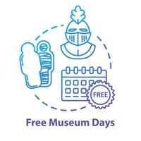 Free museum days concept icon vector