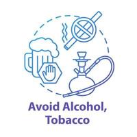 Avoid alcohol and tobacco concept icon vector