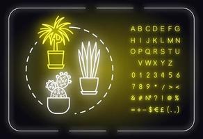 Easy to care plants neon light concept icon vector