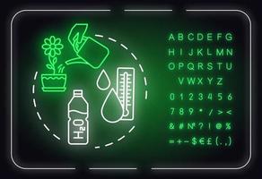 icono de concepto de luz de neón de temperatura ambiente de agua vector