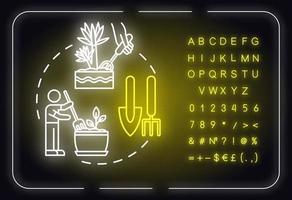 Soil fluffing neon light concept icon vector