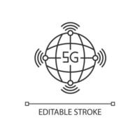 5g worldwide availability pixel perfect linear icon vector