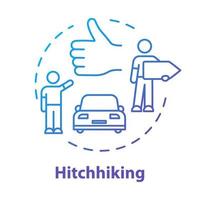 Hitchhiking concept icon vector