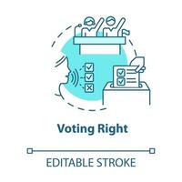 Voting right turquoise concept icon vector