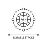 5G global standard pixel perfect linear icon vector