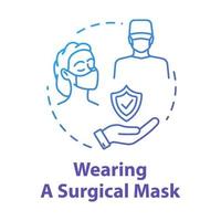 Wearing surgical mask concept icon vector