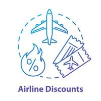 Airline discounts concept icon vector