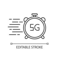 5G fast speed connection pixel perfect linear icon vector