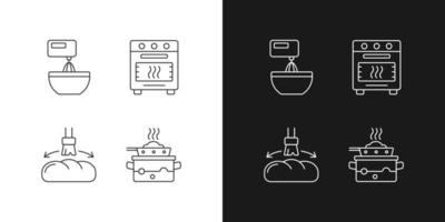 Cookery linear icons set for dark and light mode vector