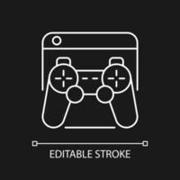 Game platforms white linear icon for dark theme vector