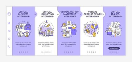 Top virtual internship areas onboarding vector template