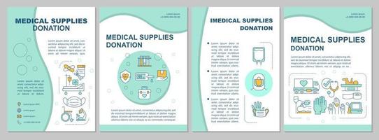 Medical and imedical supplies charity brochure template. vector