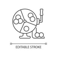 Ball draw machine linear icon vector