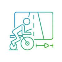 Virtual cycling app gradient linear vector icon.