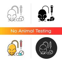 Testing medicine on animals gradient icon vector