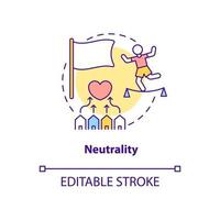 posición de neutralidad e icono del concepto de comprensión mutua. vector