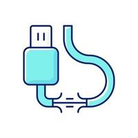 Torn cable RGB color icon vector