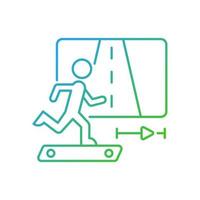 Online fitness jogging gradient linear vector icon.