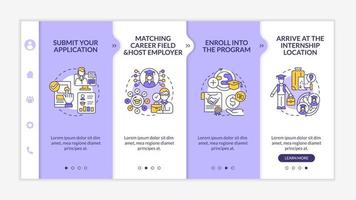 International internship procedure onboarding vector template