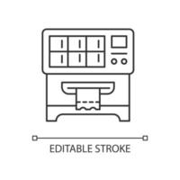 Lottery ticket vending machine linear icon vector