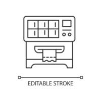 Lottery ticket vending machine linear icon vector