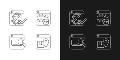 Engaging audience linear icons set for dark and light mode vector