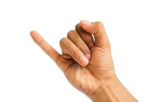 Man's hand isolated on a white background photo