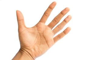 Man's hand isolated on a white background photo